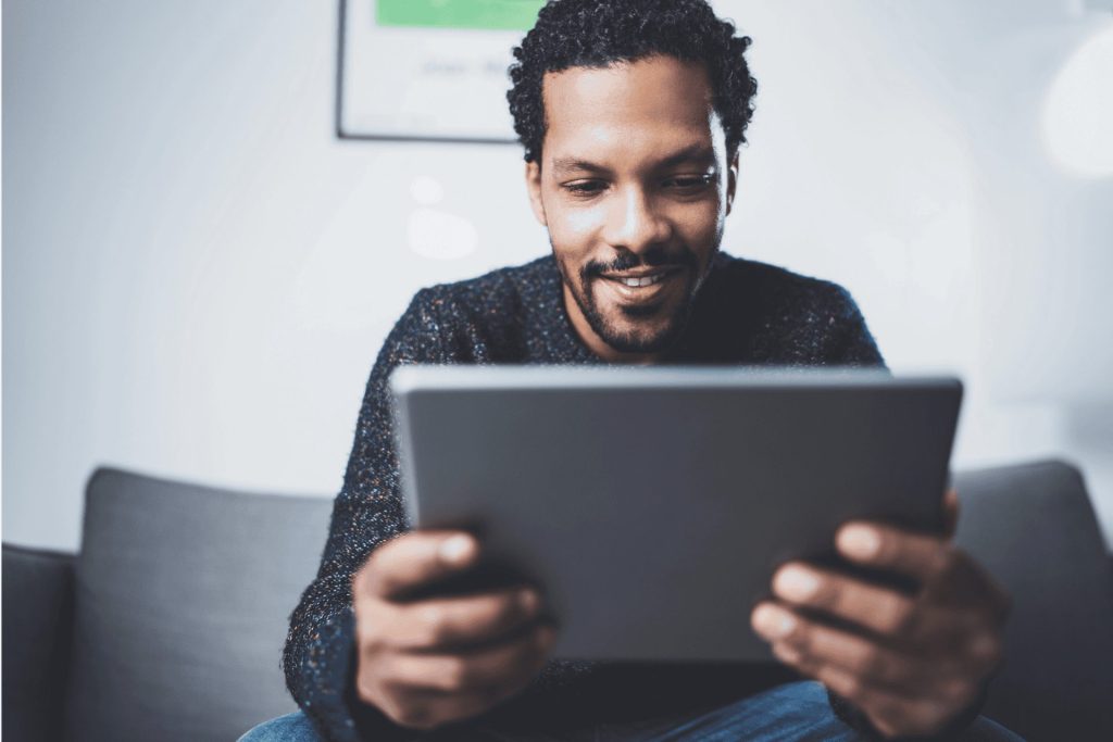Man using a tablet