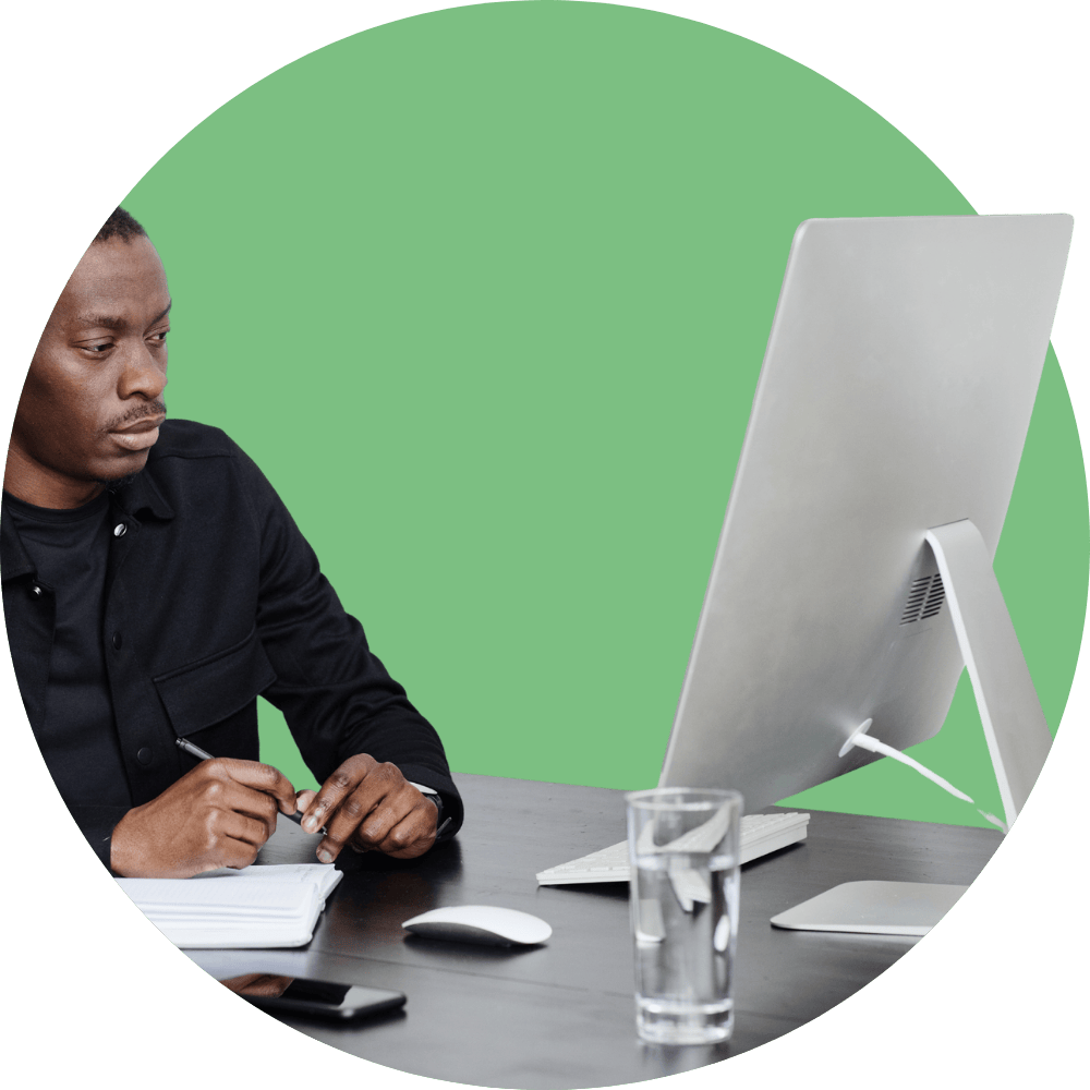 Man using a computer