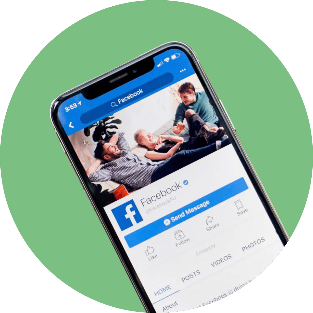 Facebook on a smartphone screen