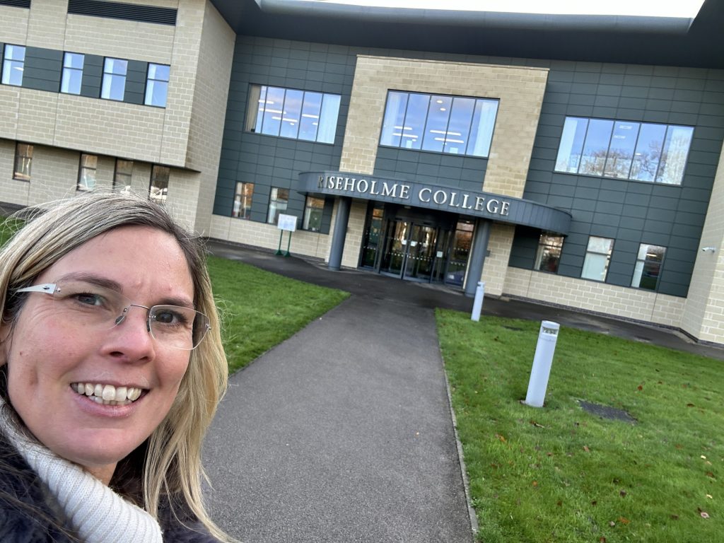 Julie Priestley visiting Riseholme College